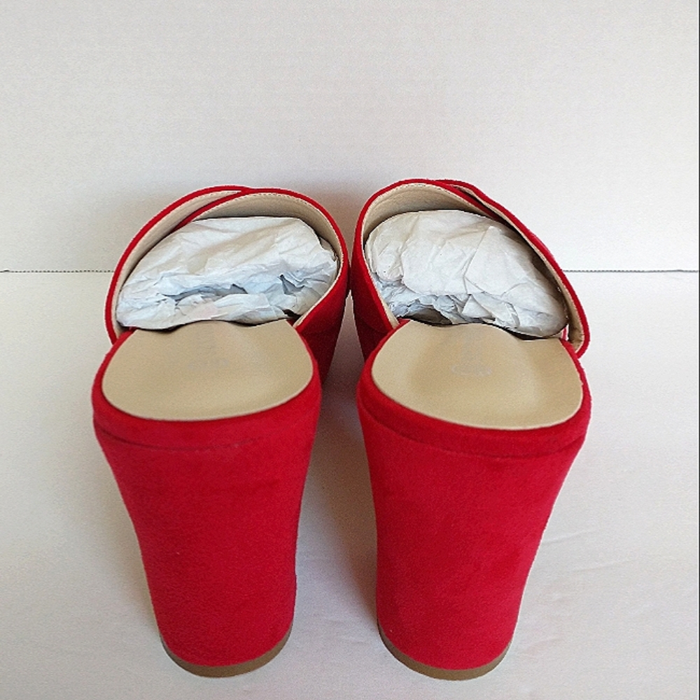 New w/o Box Sexrosly Faux Suede Semi-Wedge Dress Sandal Size 38 (7.5) - Picture 4 of 7